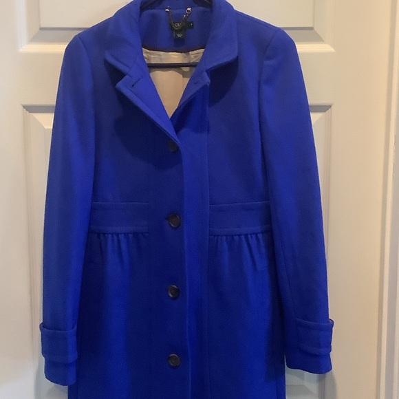 J. Crew Vibrant Blue wool blend overcoat - Picture 1 of 12
